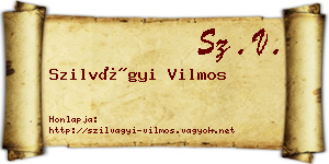Szilvágyi Vilmos névjegykártya